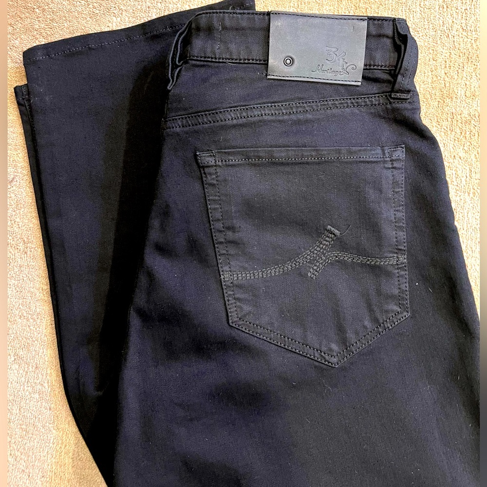 34 HERITAGE men’s black relax straight jeans size 32x30